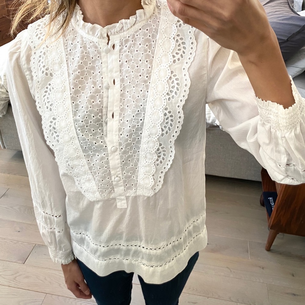 Jcrew White Cotton Top